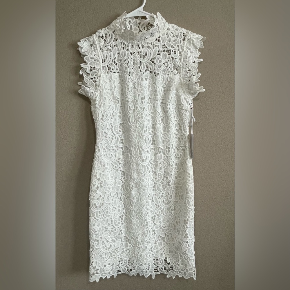 Beautiful high neck white lace dress. Size Medium